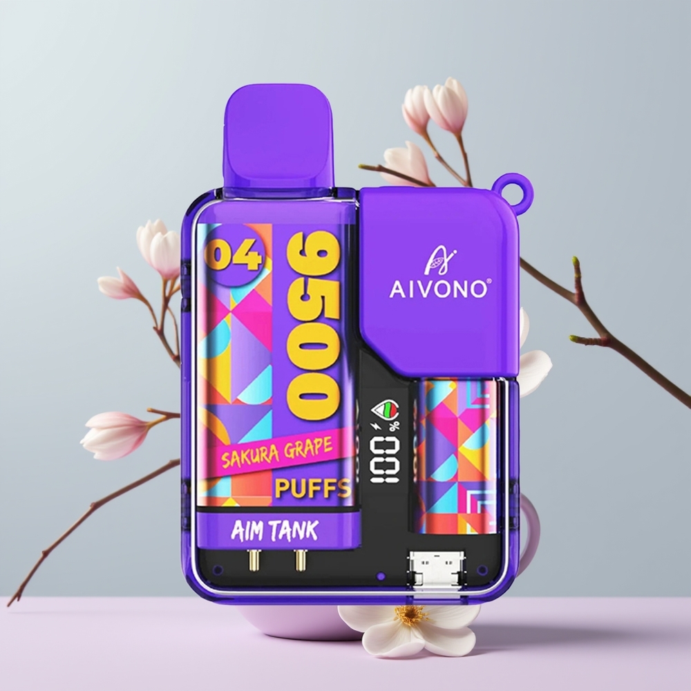 Wholesale Portugal Aivono Aim Tank 9500 Puffs 18ml Sakura Uva