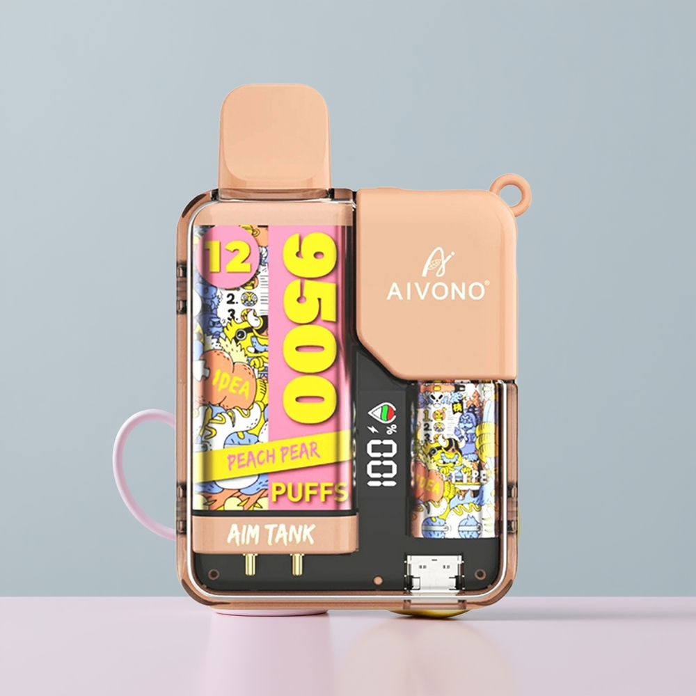Wholesale Portugal Aivono Aim Tank 9500 Puffs 5% Nicotina Pêra Pêssego