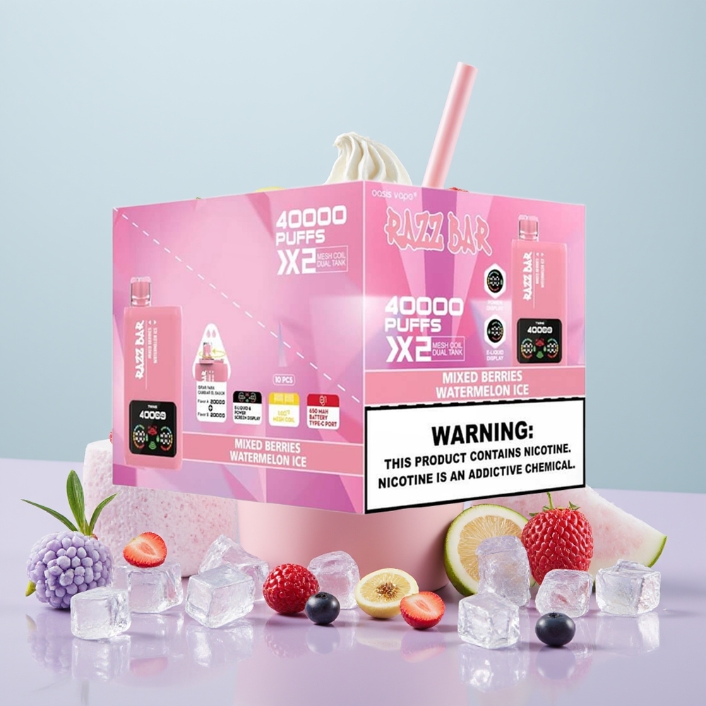 Wholesale Portugal Razz Bar 40000 Puffs 2% Nicotine Frutas Silvestres - Melancia Gelada