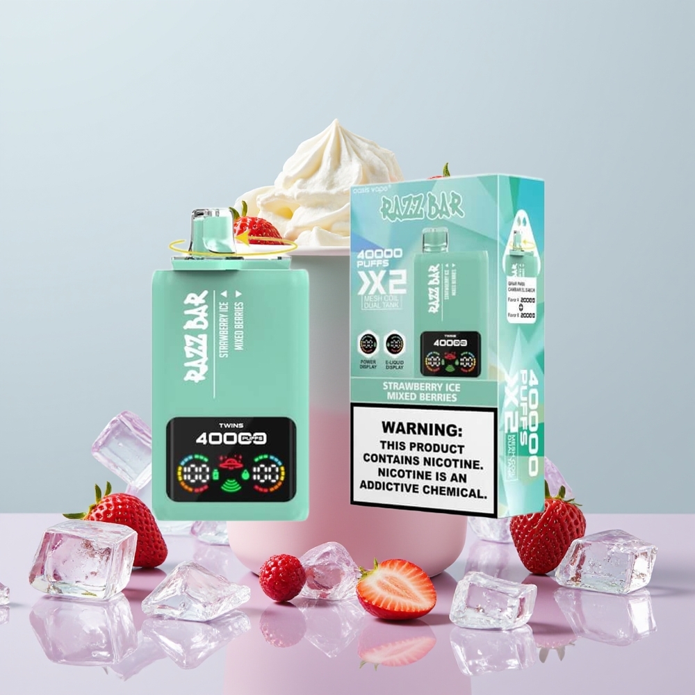Wholesale Portugal Razz Bar 40000 Puffs 2% Nicotine Morango Gelo - Frutas Vermelhas Misturadas