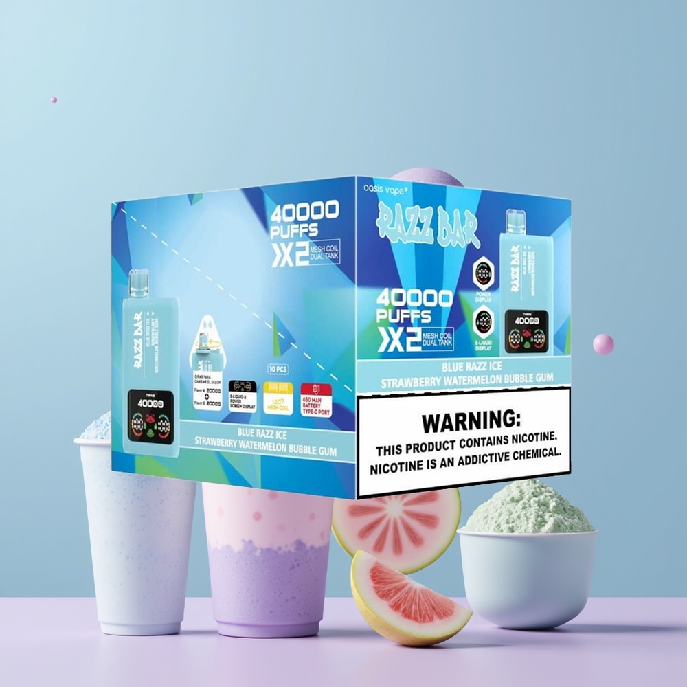 Wholesale Portugal Razz Bar 40000 Puffs Display Manga Azul Razz Ice-Morango Melancia Chiclete