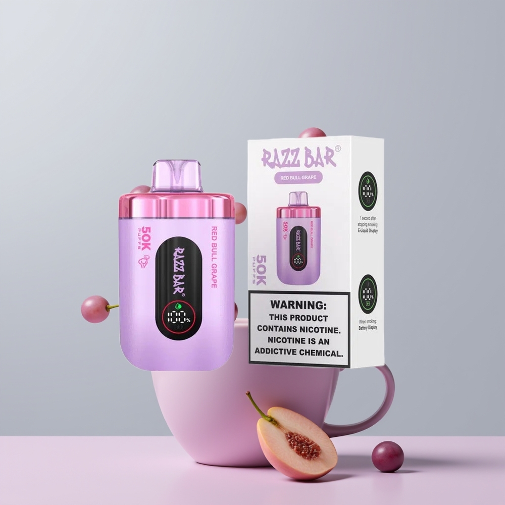 Wholesale Portugal Razz Bar 50000 Puffs 2% Nicotina Red Bull Uva Vape Descartável