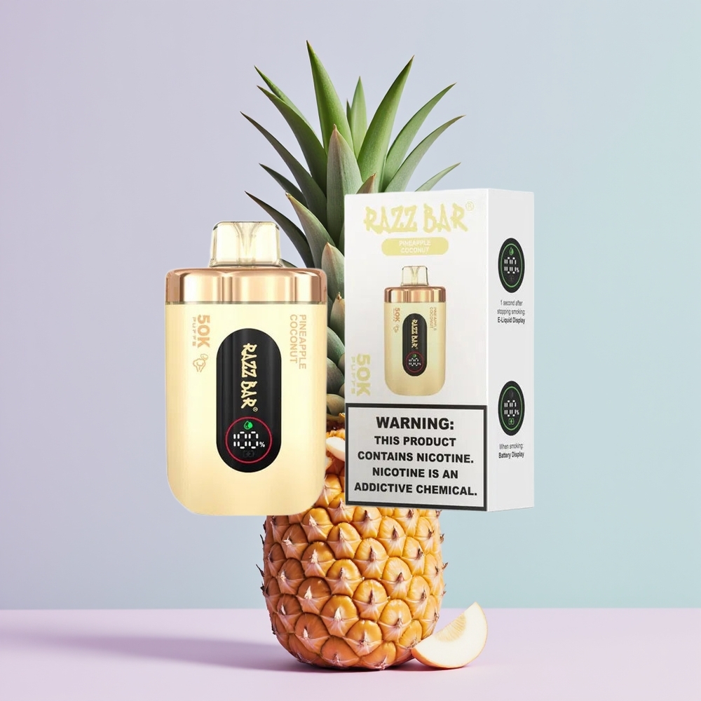 Wholesale Portugal Razz Bar 50000 Puffs Recarregável Tipo-C Abacaxi Coco