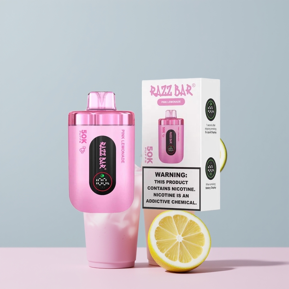 Wholesale Portugal Razz Bar 50000 Puffs Vape Descartável Limonada Rosa