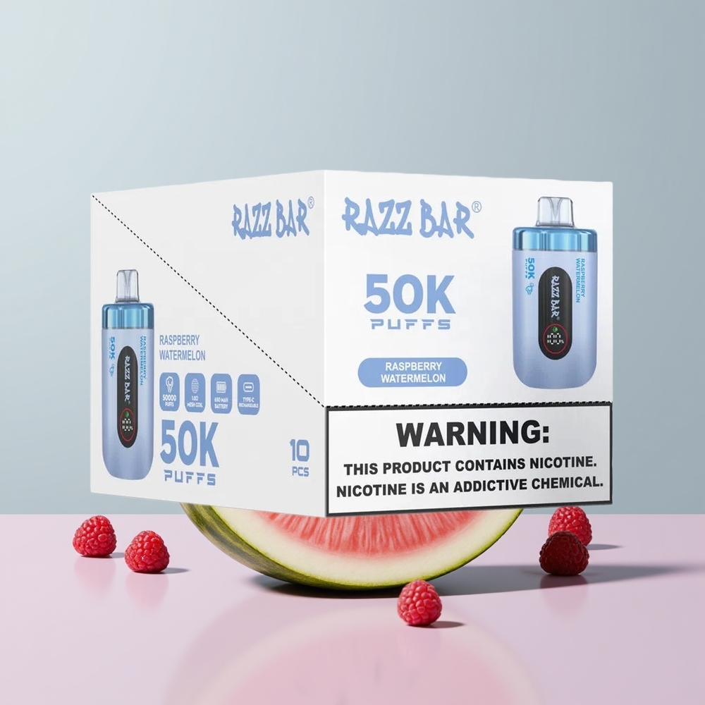 Wholesale Portugal Razz Bar 50K Puffs 2% Nicotina Framboesa Melancia Vape Descartável