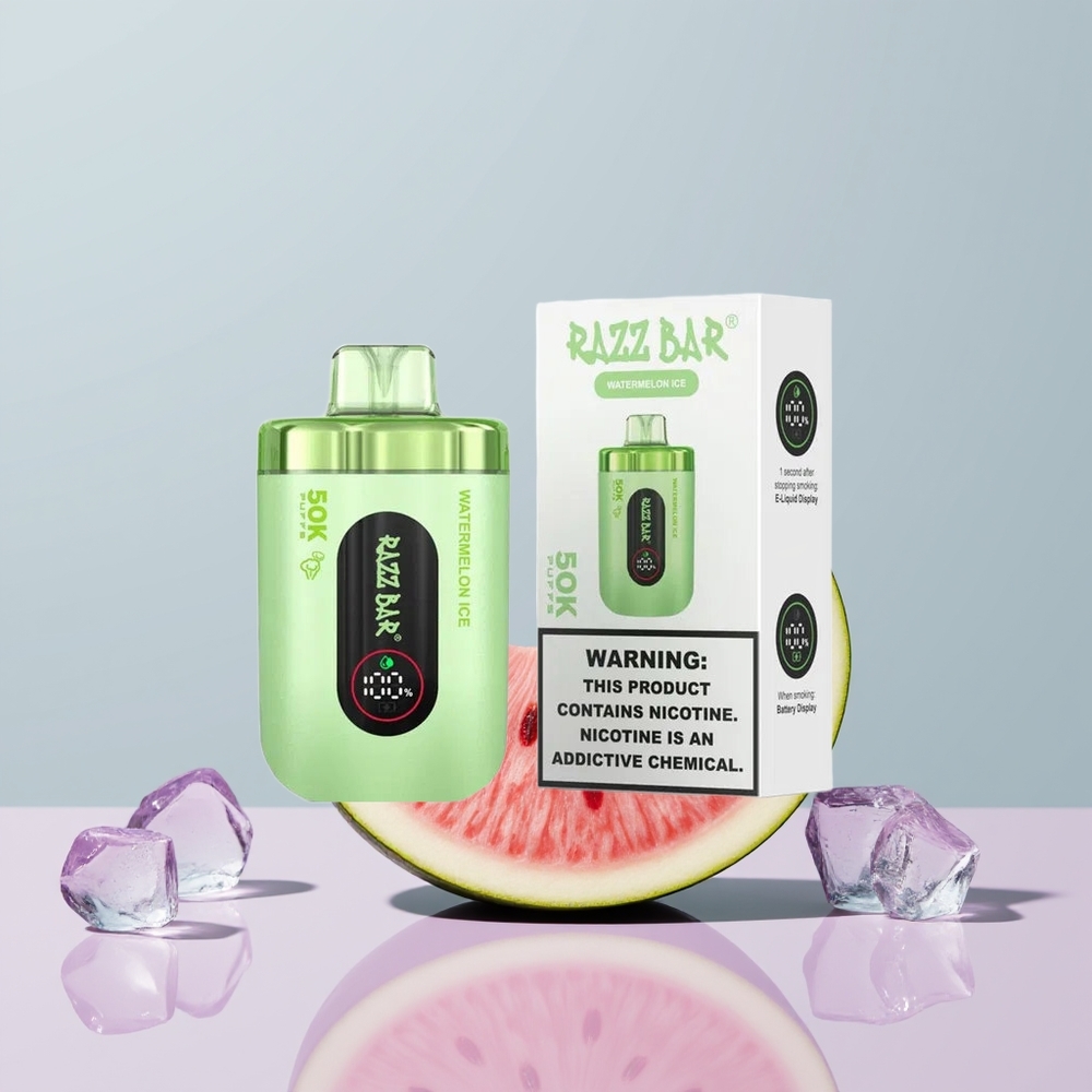 Wholesale Portugal Razz Bar 50K Puffs 2% Nicotina Melancia Gelo Vape Descartável