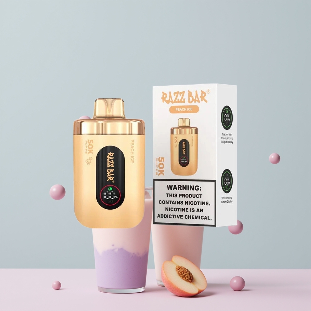 Wholesale Portugal Razz Bar 50K Puffs Recarregável Pêssego Gelo