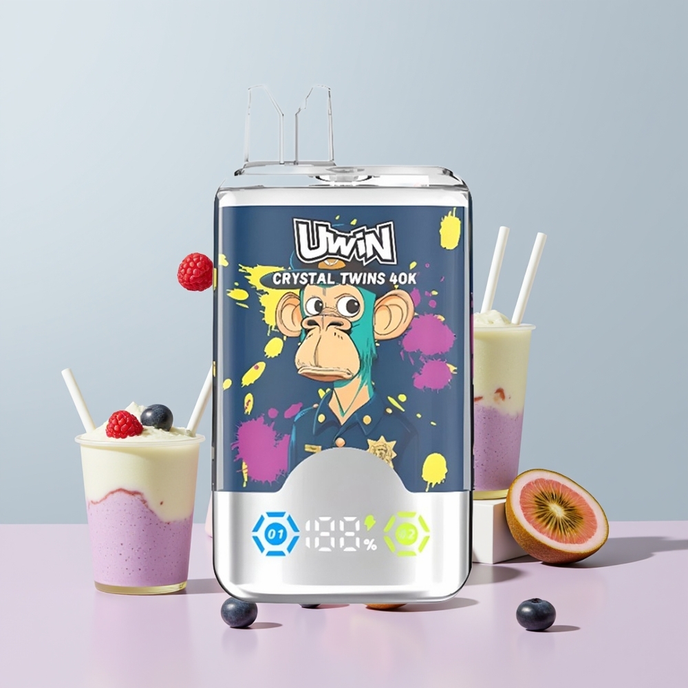 Wholesale Portugal UWIN Crystal Twins 40000 Puffs Rechargeável Kiwi Maracujá Goiaba Mirtilo Framboesa