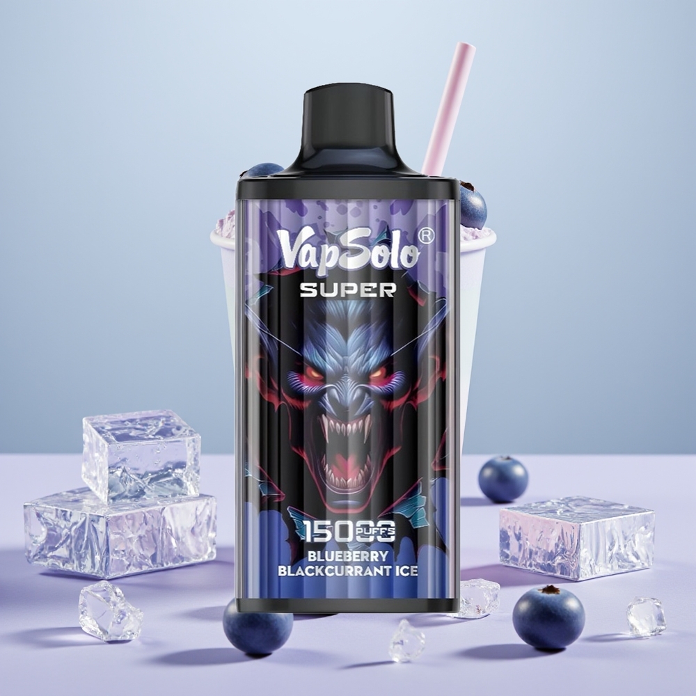 Wholesale Portugal Vapsolo Super 15000 Puffs 40ml Mirtilo Groselha Negra Gelo