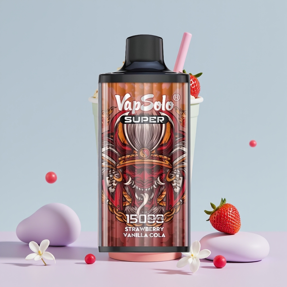 Wholesale Portugal Vapsolo Super 15000 Puffs 40ml Morango Baunilha Cola