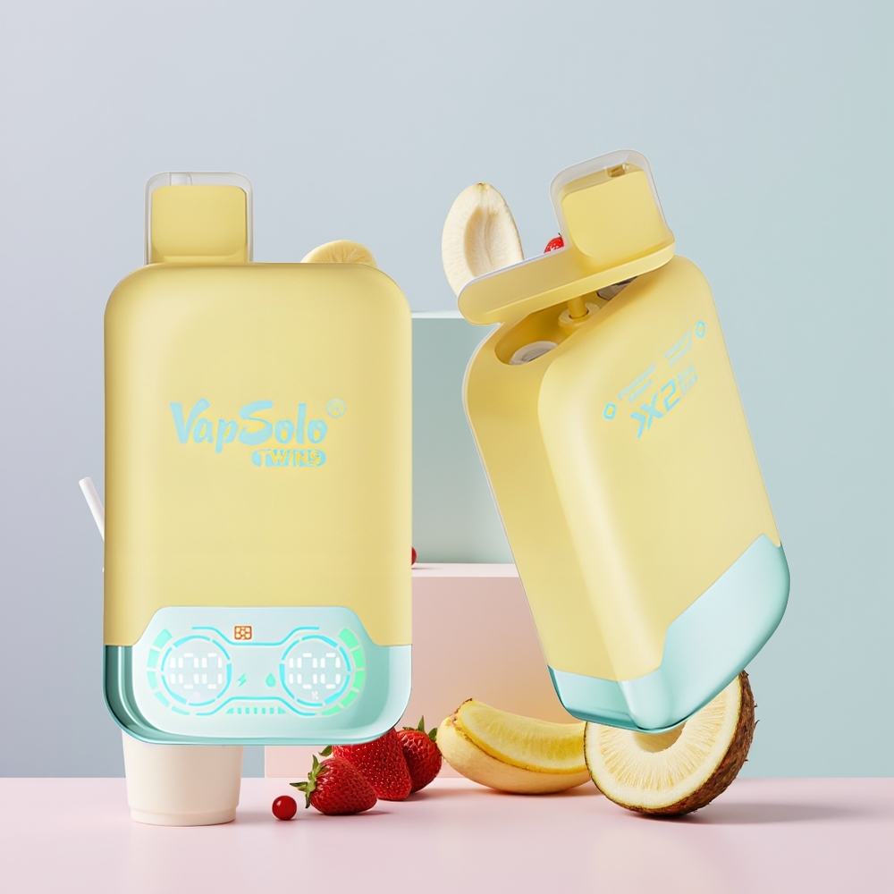 Wholesale Portugal Vapsolo Twins 20000 Puffs 40ml Abacaxi Coco & Morango Banana