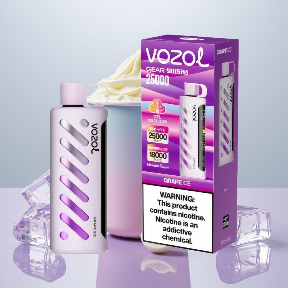 Wholesale Portugal VOZOL Gear Shisha 25000 Bateria 1000mAh Uva Gelo