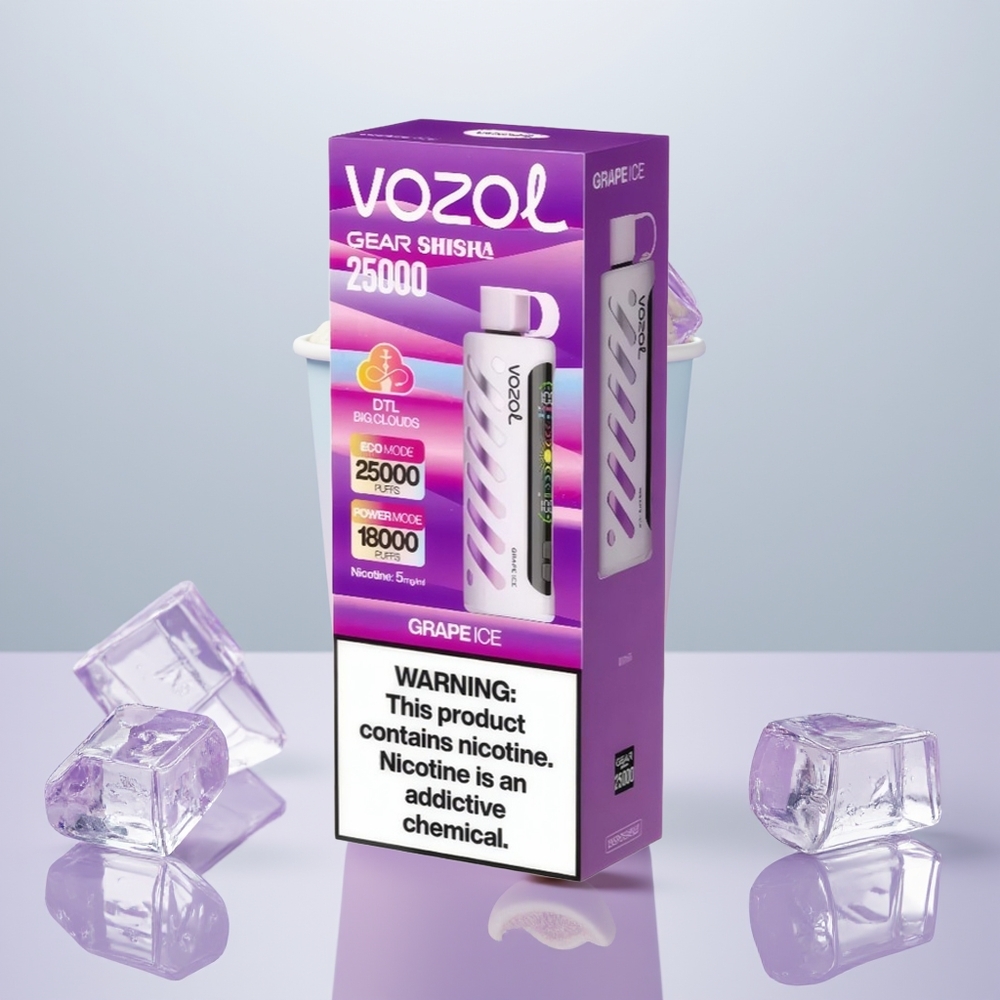 Wholesale Portugal VOZOL Gear Shisha 25000 Bateria 1000mAh Uva Gelo