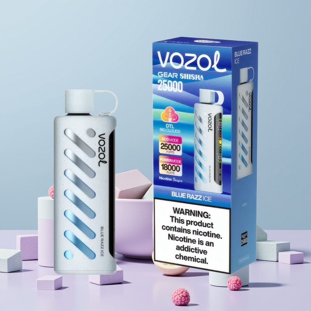 Wholesale Portugal VOZOL Gear Shisha 25000 Puffs S.i.L.C Tech Blue Razz Ice