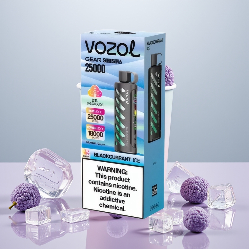Wholesale Portugal VOZOL Gear Shisha 25000 Puffs S.i.L.C Tech Groselha Gelo